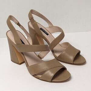 Nine West Nohemi Heeled Sandals, Latte, Women's 10.5 M